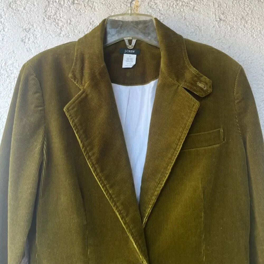 Vintage J. Crew Olive Corduroy 100% Cotton Blazer – NWOT - Picture 2 of 9